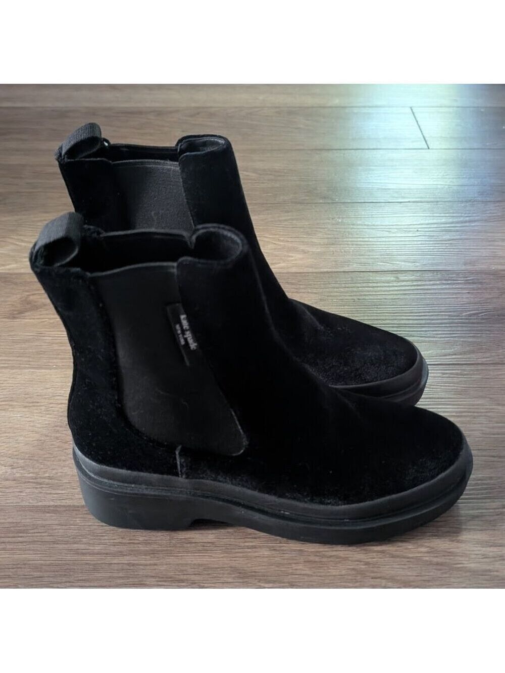 NEW! Kate Spade | Winnie Velvet Chelsea Boots In Black